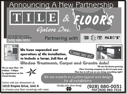 Tile & Floors Galore Newspaper Ad