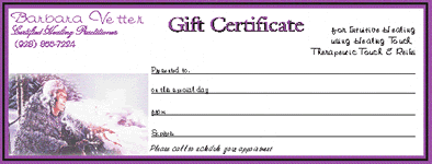 Barbara Vetter Gift Certificate